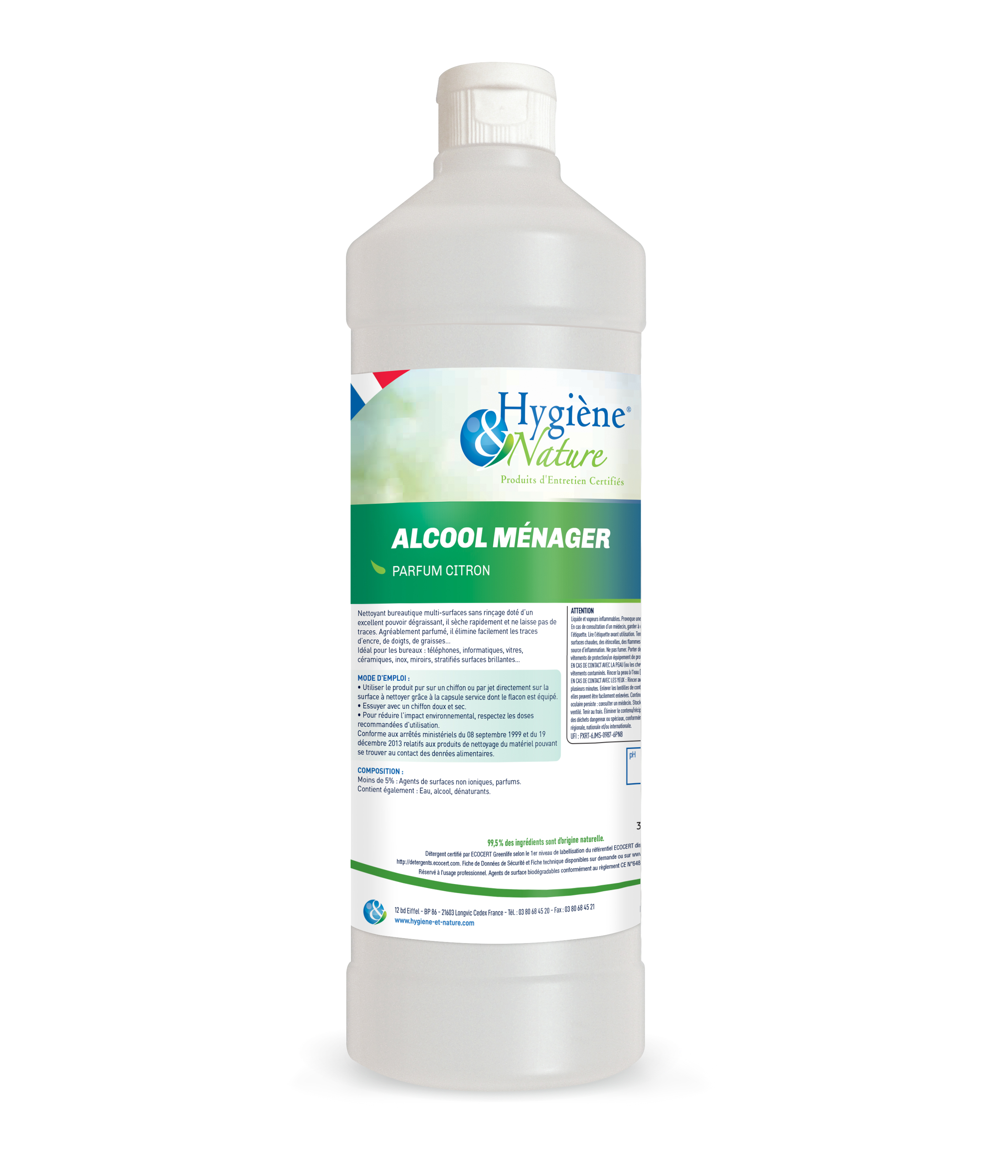 ALCOOL PARFUME CITRON - ECOCERT 1L LITRE