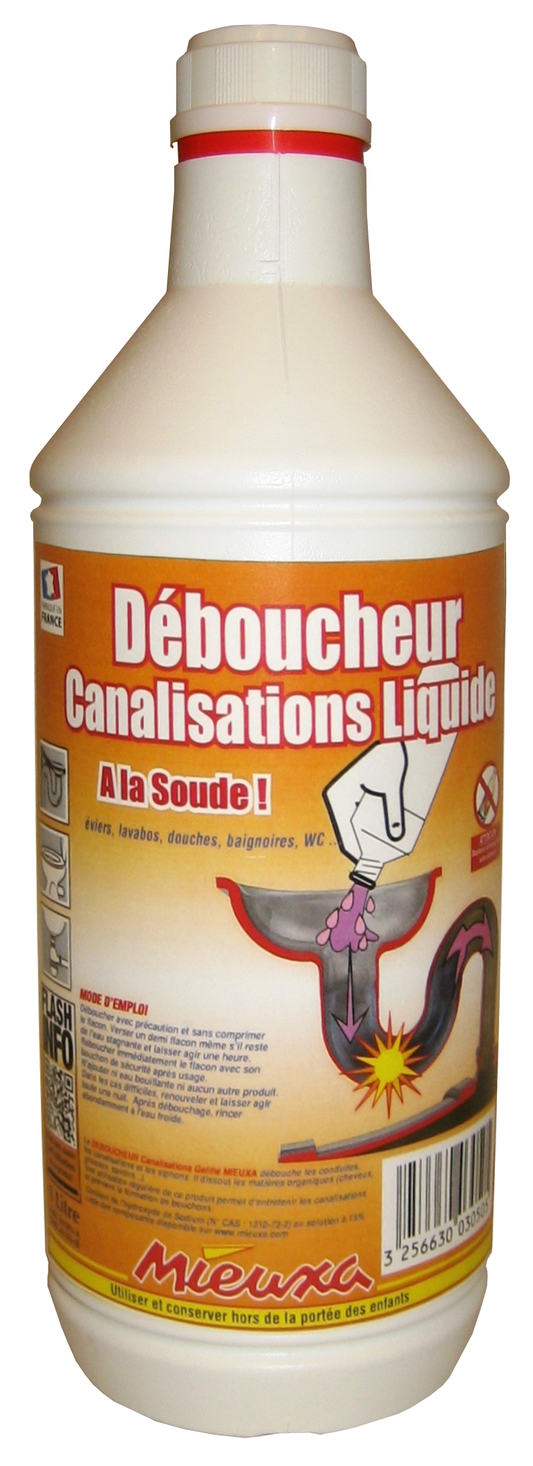 DEBOUCHEUR LIQUIDE CAUSTIQUE - 1LITRE