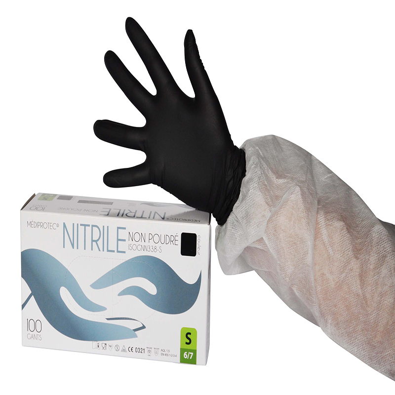 GANT NITRIL JETABLE NOIR M-BOITE DE 100