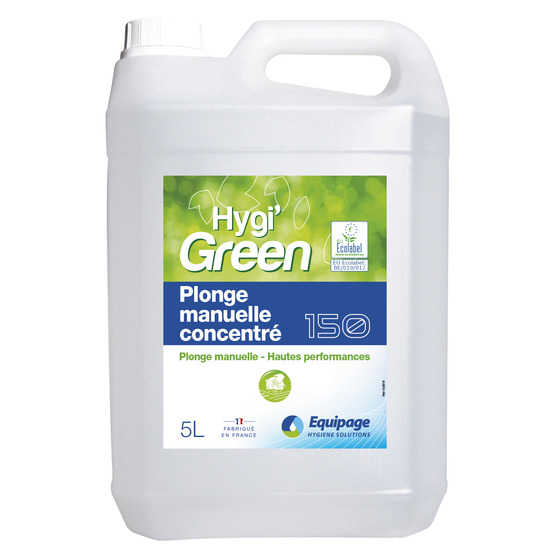 HYGI GREEN PLONGE MANUELLE CONC. 5L - 150 ECOLABEL LE BIDON DE 5L