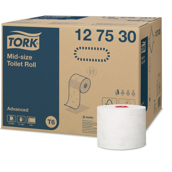 PAPIER TOILETTE ROULEAU MIDSIZE TORK - T6 LE CARTON DE 27 -AS(OPH8)